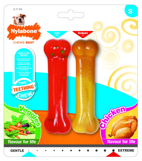 Jucarie pentru caini NY Puppy Chew Os cu Pui si Legume 2 bucati S